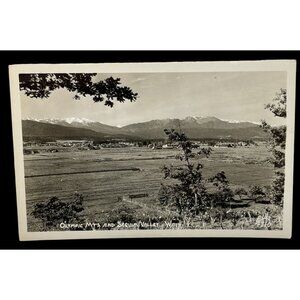Olympic Mountains RPPC Postcard Vintage Sequim Valley WA North Peninsula